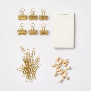 Threshold 57ct Wood & Soft Gold‎ Clips Stationary Set - Target